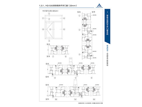 HQ-G60穿條隔熱平開門窗