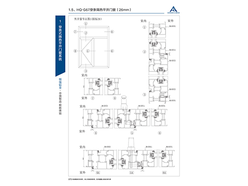 HQ-G67穿條隔熱平開門窗