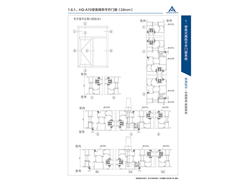 HQ-A70穿條隔熱平開門窗