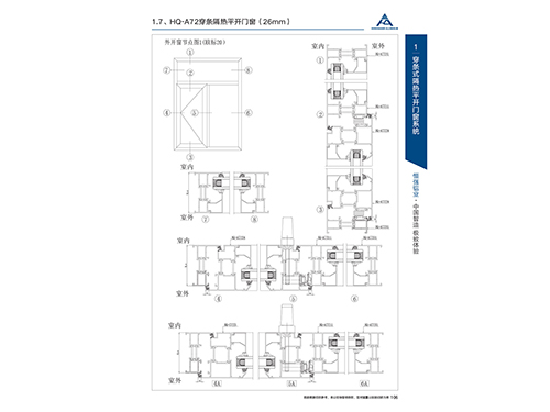HQ-A72穿條隔熱平開門窗