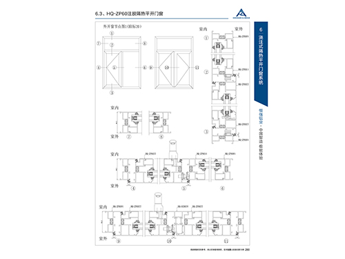 HQ-ZP60注膠隔熱平開門窗