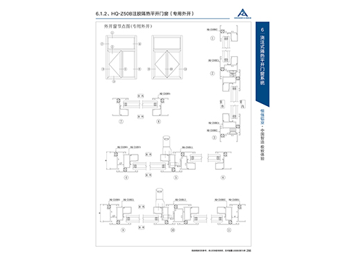 HQ-Z50B注膠隔熱平開門窗（專用外開）